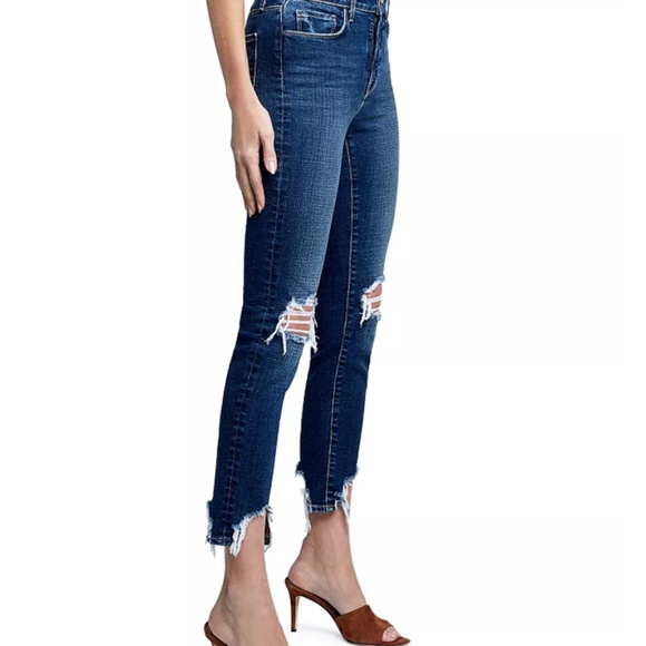 L'AGENCE High Line High Rise Skinny Jeans in Vintage Destruct Size 27 Made USA - Picture 6 of 7